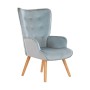 Armchair DKD Home Decor Sky blue Natural Polyester Wood 67 x 75 x 96 cm
