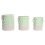 Basket set DKD Home Decor Green Beige Geometric 30 x 30 x 35 cm 4 Kg 3 Pieces (3 Units)