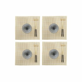 Sushi Set DKD Home Decor 14,5 x 14,5 x 31 cm Black Stoneware Oriental (16 Pieces)