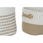 Basket set DKD Home Decor White Brown Jute 45 x 45 x 54 cm