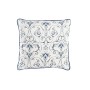 Cushion DKD Home Decor Blue White Squared Flowers Neoclassical 45 x 10 x 45 cm