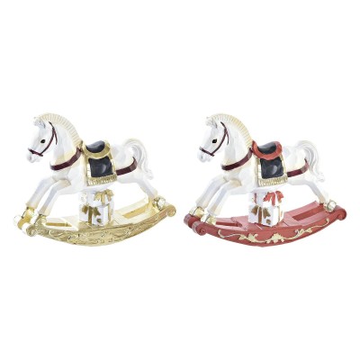 Décorations de Noël DKD Home Decor Cheval Résine (14 x 4 x 11 cm) (2 Unités)
