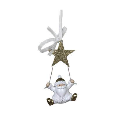 Christmas bauble DKD Home Decor Resin Father Christmas (6,5 x 4 x 13,5 cm) (6 Units)