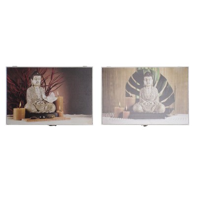 Decorative box DKD Home Decor Multicolour MDF Wood Buddha Counter (2 Units)