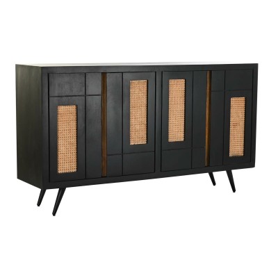 Buffet DKD Home Decor Noir Rotin Bois de manguier 160 x 40 x 90 cm