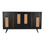 Sideboard DKD Home Decor Black Rattan Mango wood 160 x 40 x 90 cm