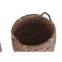 Basket set DKD Home Decor Peach Natural (3 Pieces)
