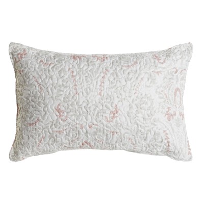 Cushion DKD Home Decor White Polyester Floral 60 x 10 x 40 cm