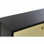 Sideboard DKD Home Decor   Black Natural Rattan Fir 120 x 38 x 76 cm