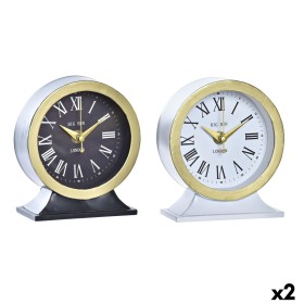 Horloge de table DKD Home Decor Blanc Noir (2 Unités)