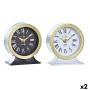 Table clock DKD Home Decor White Black (2 Units)