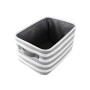 Basket set DKD Home Decor White Grey Stripes 42 x 32 x 25 cm 3 Pieces