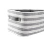 Basket set DKD Home Decor White Grey Stripes 42 x 32 x 25 cm 3 Pieces
