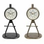 Horloge de table DKD Home Decor Noir Doré Loft (2 Unités)