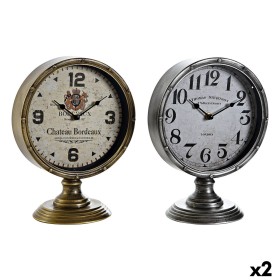 Horloge de table DKD Home Decor Doré Argenté Vintage (2 Unités)