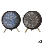 Horloge de table DKD Home Decor Bleu Noir Vintage (2 Unités)