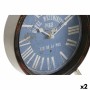 Horloge de table DKD Home Decor Bleu Noir Vintage (2 Unités)