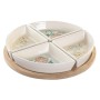 Snack tray DKD Home Decor 21,5 x 21,5 x 1 cm Beige White Stoneware Traditional