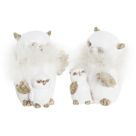 Christmas bauble DKD Home Decor Owl Resin (7,5 x 7 x 10 cm) (2 Units)