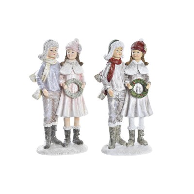Décorations de Noël DKD Home Decor Résine Couple (10,5 x 7 x 20,5 cm) (2 Unités)