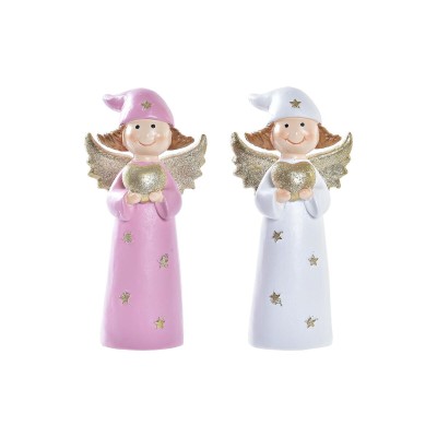 Christmas bauble DKD Home Decor Porcelain Angel (7 x 5 x 14 cm) (2 Units)