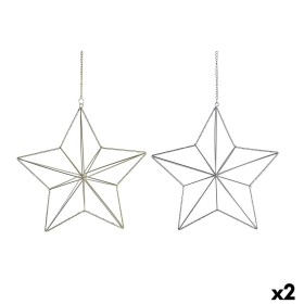 Christmas bauble DKD Home Decor Metal Star (2 Units) (30 x 11 x 30 cm)