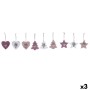 Christmas Decorations Set DKD Home Decor Polyester (22 x 8 x 1 cm) (3 Units)