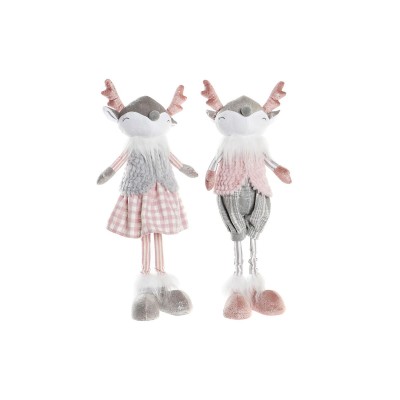 Figurine Décorative DKD Home Decor Noël Animal Polyester Cerf (15 x 11 x 49 cm) (2 Unités)