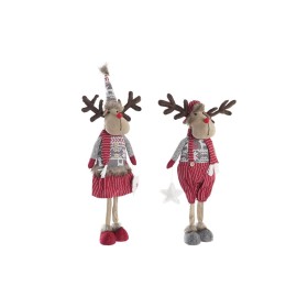 Decorative Figure DKD Home Decor Christmas Reindeer Polyester (20 x 10 x 58 cm) (2 Units)