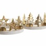 Christmas Candle Holder DKD Home Decor Natural Golden (2 Units) (21 x 11,5 x 21 cm)
