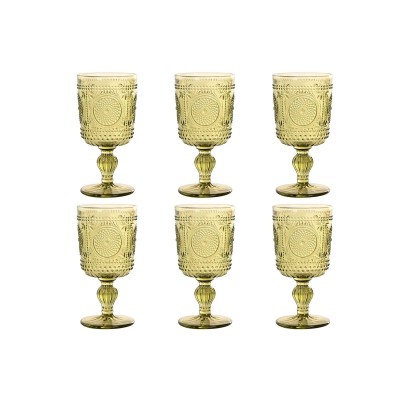 Set of cups Home ESPRIT Green Crystal 265 ml (6 Units)