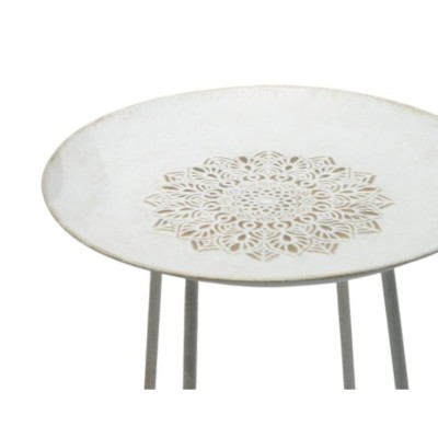 Side table Home ESPRIT White Golden 48 x 48 x 66 cm