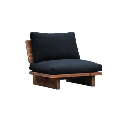 Armchair Home ESPRIT Black Natural 95 x 88 x 75 cm