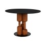 Dining Table Home ESPRIT Black Natural Marble Acacia 106 x 106 x 76 cm