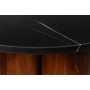 Dining Table Home ESPRIT Black Natural Marble Acacia 106 x 106 x 76 cm