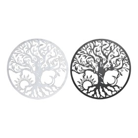 Wall Decoration DKD Home Decor Black Metal White Indian Man Moon (2 Units) (60 x 1 x 60 cm)