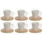 Jeu de 6 tasses avec plat Home ESPRIT Blanc Bambou Porcelaine 90 ml