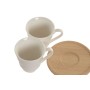 Jeu de 6 tasses avec plat Home ESPRIT Blanc Bambou Porcelaine 90 ml