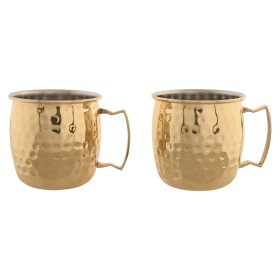 2 Piece Mug Set Home ESPRIT Golden Loft 480 ml (2 Units)