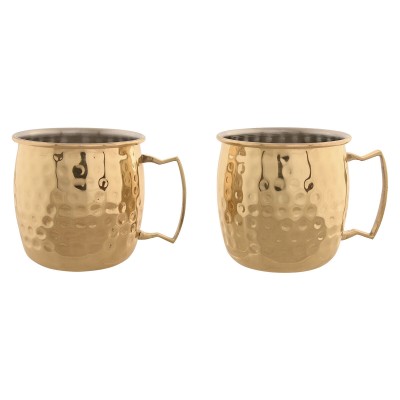 2 Piece Mug Set Home ESPRIT Golden Loft 480 ml (2 Units)