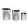 Basket set DKD Home Decor White Grey Stripes 35 x 35 x 40 cm 3 Pieces (3 Units)