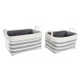 Basket set DKD Home Decor Stripes 40 x 30 x 23 cm Grey