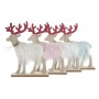 Christmas bauble DKD Home Decor Polyester MDF Reindeer (23 x 5 x 16 cm) (4 Units)