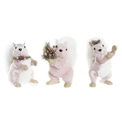 Décorations de Noël DKD Home Decor Polyester Écureuil (13 x 16 x 21 cm) (3) (3 Unités)