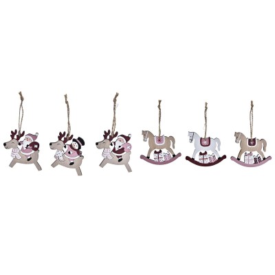 Ensemble Décorations de Noël DKD Home Decor Bois MDF (21 x 8,2 x 1,5 cm) (8 cm) (2 Unités)