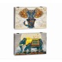 Decorative box DKD Home Decor Multicolour Turquoise MDF Wood Elephant Indian Man Counter (2 Units)
