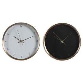 Horloge de table DKD Home Decor Blanc Noir Doré Femme (2 Unités)