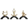 Decorative Figure DKD Home Decor 28 x 7 x 35 cm 28 x 8 x 36 cm Black Golden Yoga (3 Units)