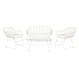 Garden furniture DKD Home Decor White 124 x 74 x 84 cm (4 Pieces)