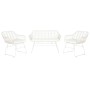Garden furniture DKD Home Decor White 124 x 74 x 84 cm (4 Pieces)